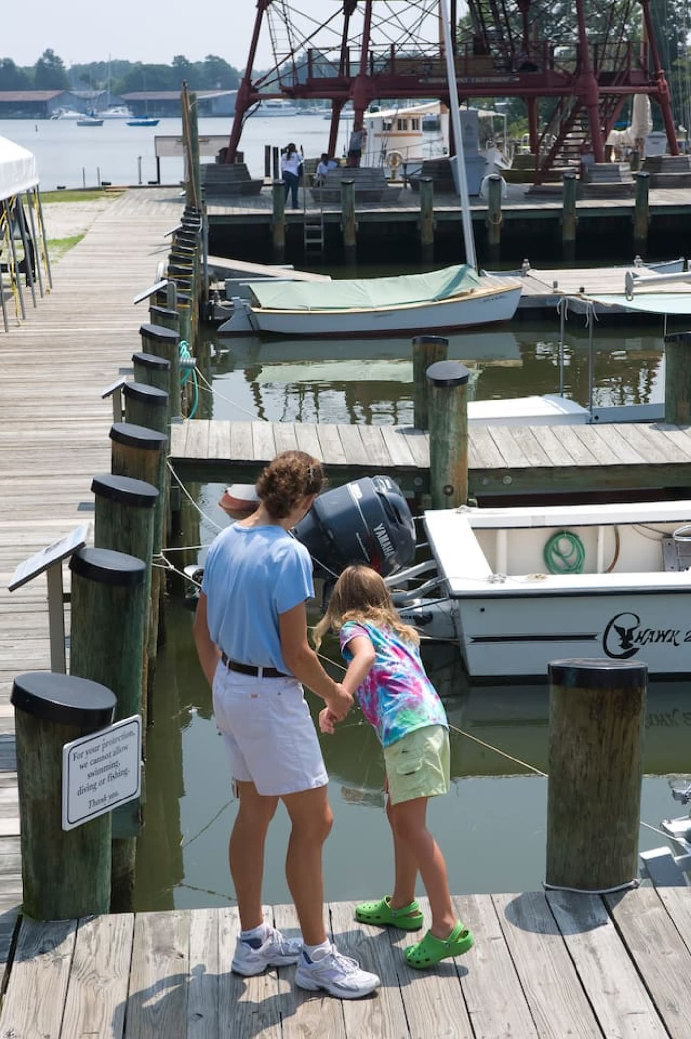 Evening at a Chesapeake Bay marina near Plum Point, Maryland